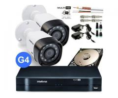 Cameras de segurança intelbras, acesso remoto 1000,00 kit 2 cameras