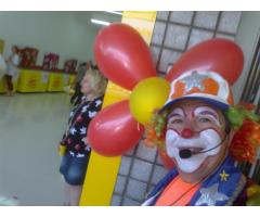 palhaço para loja, locutor para inauguração
