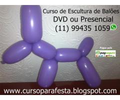 curso de esculturas com balões canudos