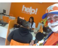 Locutor  porta de loja, locução na help