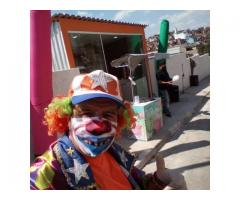 palhaço para lançamento de stand de vendas
