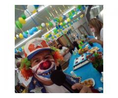 palhaço para inauguração de loja